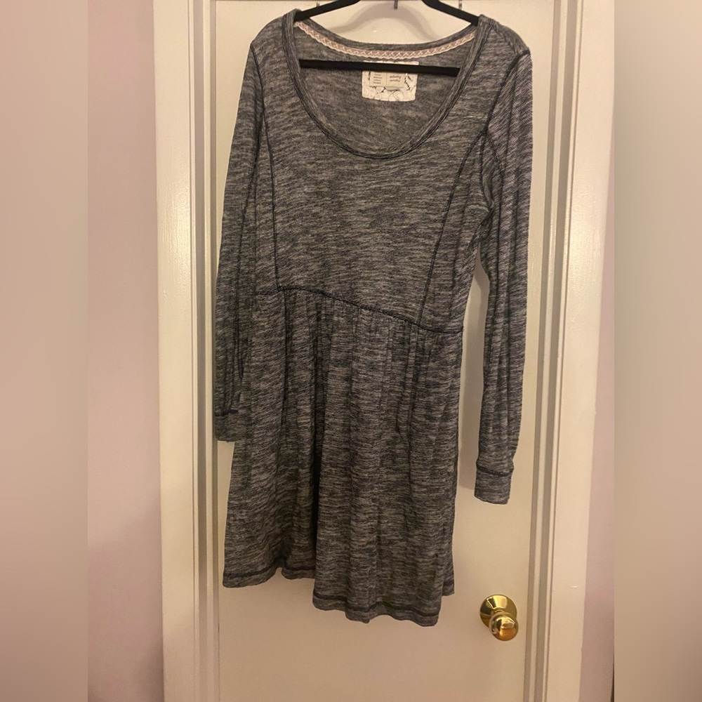 Anthropologie Black and white stripped dress